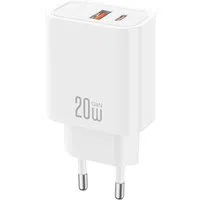 Caricatore da rete XO Design CE40, 20W, 3A, 1 x USB-A - 1 x USB-C, Bianco — 3