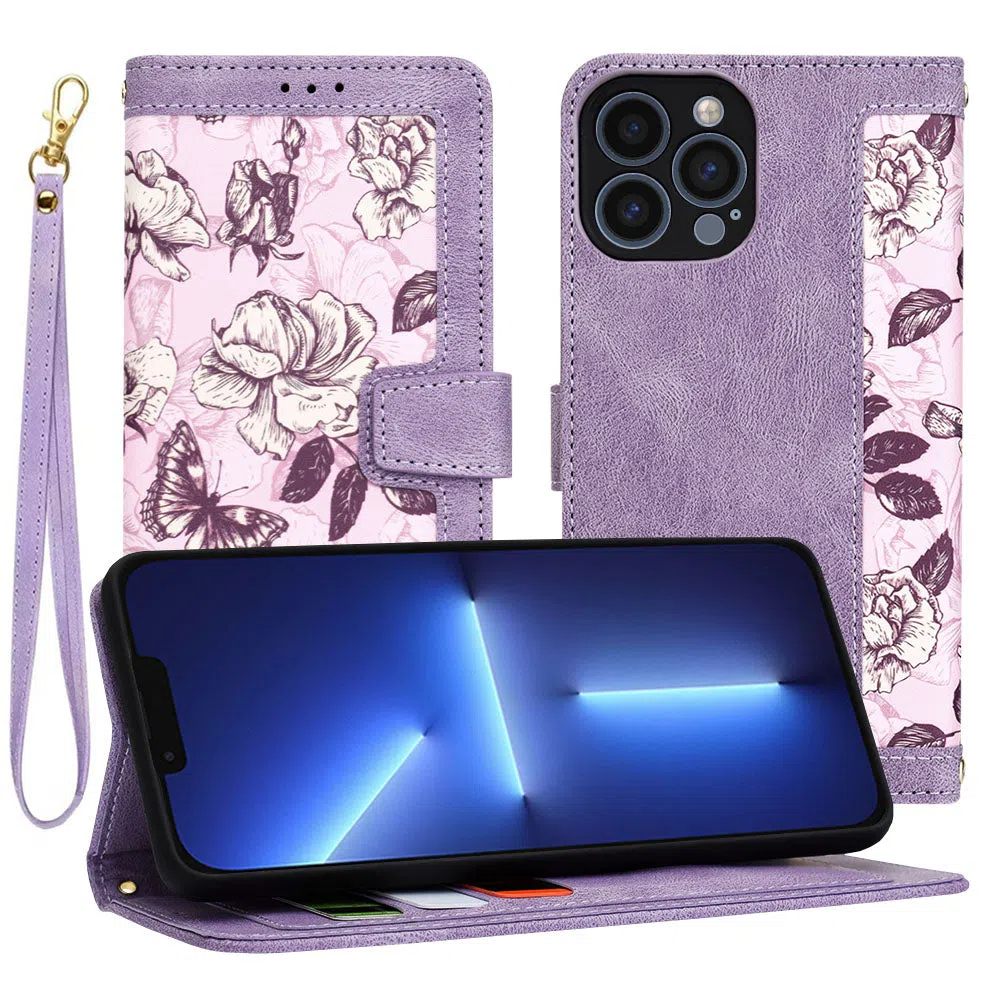 Custodia per Apple iPhone 13 Pro Max, Techsuit, FlipCraft, Viola — 2