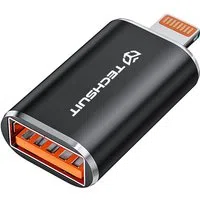 Adattatore OTG Lightning - USB-A Techsuit A6 HyperPort, Nero Arancione — 3