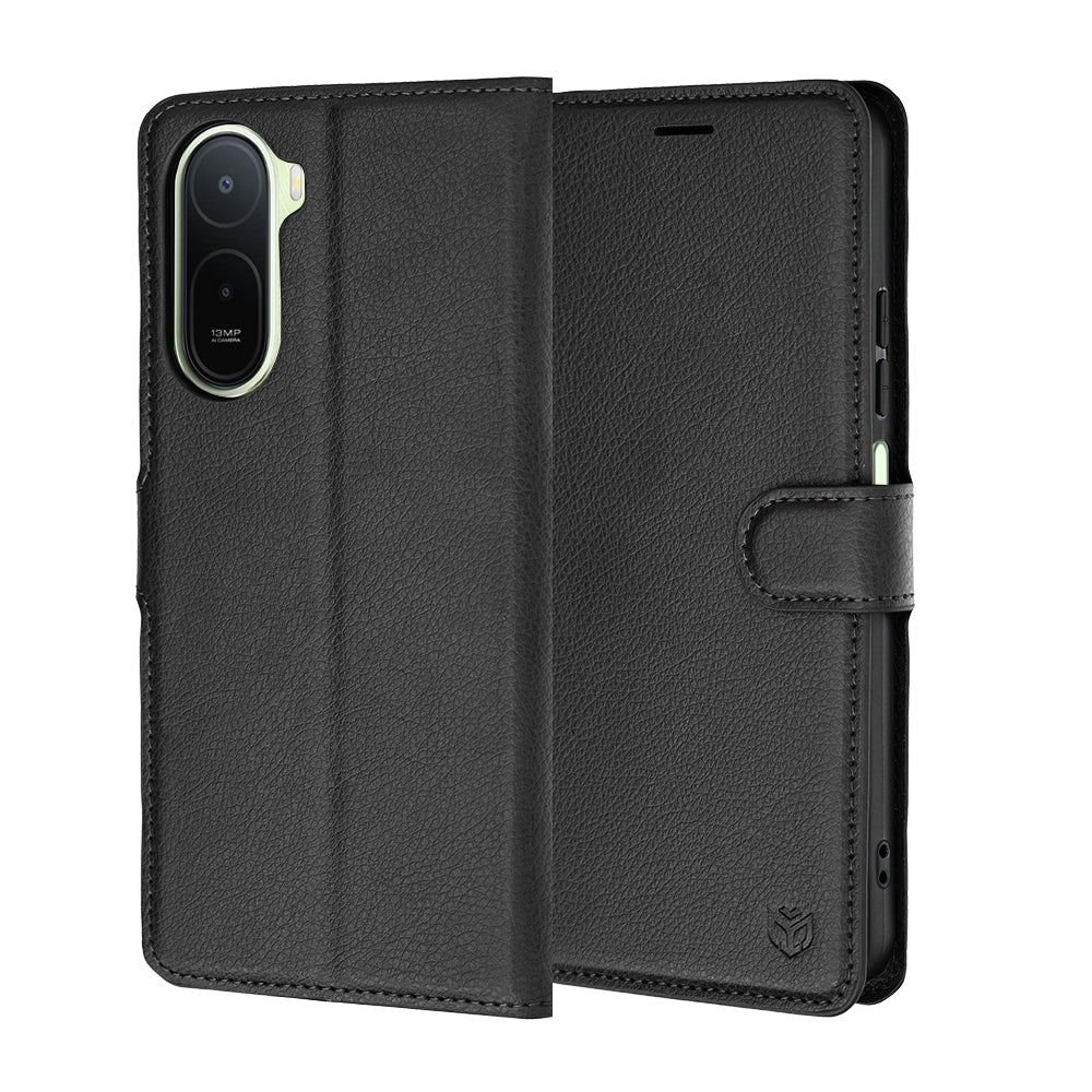 Custodia per Xiaomi Redmi A7 Pro 4G, Techsuit, Leather Folio, Nera