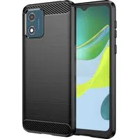 Custodia per Motorola Moto E13, Techsuit, Carbonio, Nera — 3