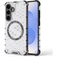 Custodia MagSafe per Samsung Galaxy S25 S931, Techsuit, HoneyComb Shield, Bianca — 3