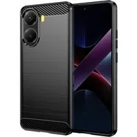 Custodia per Xiaomi Poco X7 Pro, Techsuit, Carbonio, Nera — 3