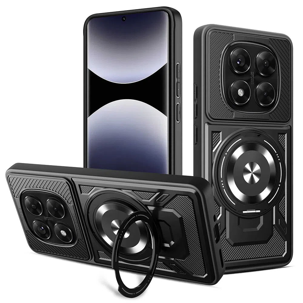 Custodia per Xiaomi Redmi Note 14 Pro+ 5G / Note 14 Pro 5G / Poco X7, Techsuit, RuggedCam, Nera — 2