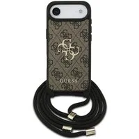Custodia per Apple iPhone 17 Air, Guess, Crossbody Cord 4G Big Log, Marrone — 3