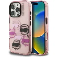 Custodia per Apple iPhone 16 Pro Max, Karl Lagerfeld, IML Luxury Multi Head Pattern, Rosa — 3