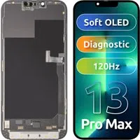 Display con Touchscreen MP compatibile con Apple iPhone 13 Pro Max, con Cornice, Versione Soft OLED FHD 120Hz Diagnostic, Nero — 3