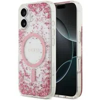 Custodia MagSafe per Apple iPhone 17, Guess, Resin Bottom Glitter, Rosa — 3