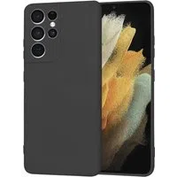 Custodia per Samsung Galaxy S21 Ultra 5G G998, Techsuit, SoftFlex, Nera — 3