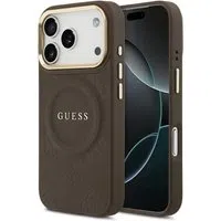 Custodia MagSafe per Apple iPhone 17 Pro, Guess, Peony Hot Stamp, Marrone — 3