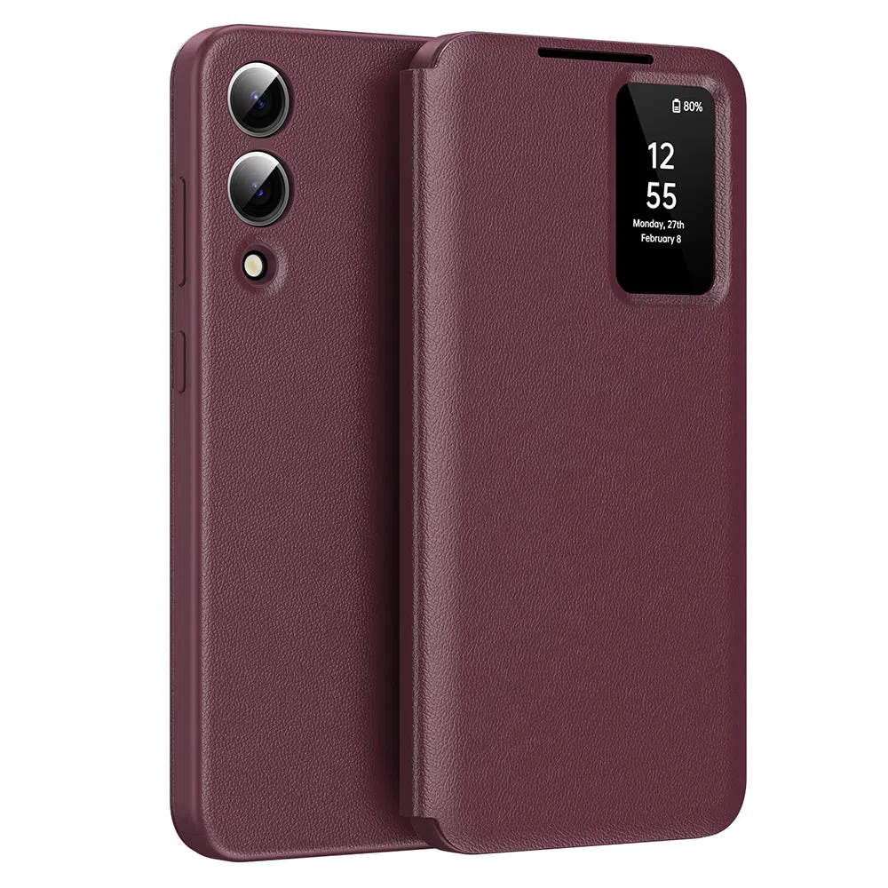 Custodia per Samsung Galaxy S25 Edge S937, Techsuit, SmartView, Rossa — 2