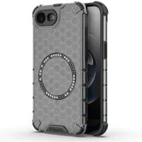 Custodia MagSafe per Apple iPhone 17e / 16e, Techsuit, HoneyComb Shield, Nera — 3