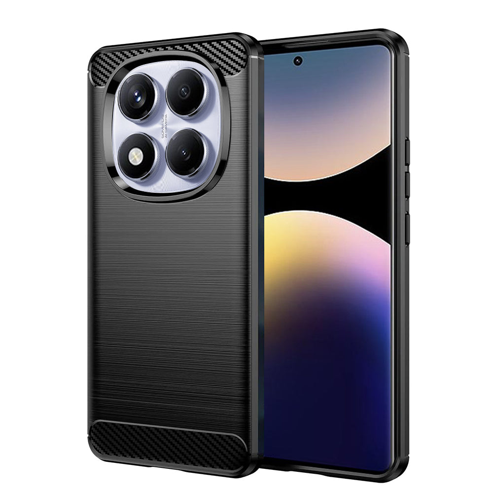 Custodia per Xiaomi Redmi Note 14 Pro 4G, Techsuit, Carbonio, Nera