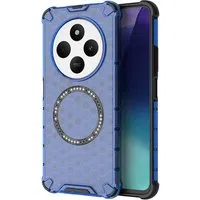 Custodia MagSafe per Xiaomi Poco C75 / Redmi 14C, Techsuit, HoneyComb Shield, Blu — 3