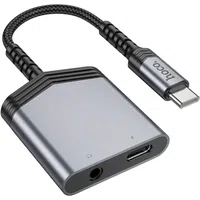 Adattatore Audio USB-C - USB-C / 3.5mm HOCO LS39, Nero — 3