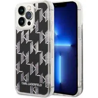 Custodia MagSafe per Apple iPhone 14 Pro Max, Karl Lagerfeld, Monogram Liquid Glitter, Nera — 3