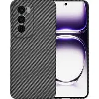 Custodia per Oppo Reno12, Techsuit, Carbonite FiberShell, Nera — 3