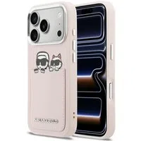Custodia per Apple iPhone 17 Pro Max, Karl Lagerfeld, Karl & Choupette Print with Pocket, Rosa — 3