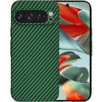 Custodia per Google Pixel 9 Pro XL, Techsuit, Carbonite FiberShell, Verde — 3