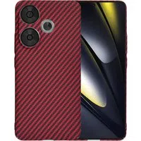 Custodia per Xiaomi Poco F6, Techsuit, Carbonite FiberShell, Rossa — 3