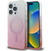 Custodia MagSafe per Apple iPhone 16 Pro, Guess, IML Glitter Gradient, Rosa — 3