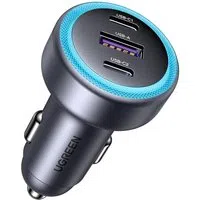 Caricabatterie Auto UGREEN EC307, 30W, 3A, 1 x USB-A - 2 x USB-C, Grigio — 3