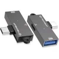 Adattatore OTG USB-C - USB-A Techsuit A21, Grigio — 3