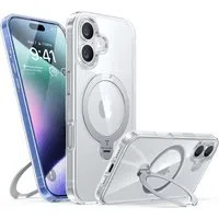 Custodia MagSafe per Apple iPhone 16 Plus, Torras, Ostand Spin, Trasparente — 3