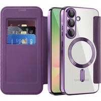 Custodia MagSafe per Samsung Galaxy A56 A566, Techsuit, SmartMag Book, Viola — 3