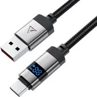 Cavo Dati e Ricarica USB-A - USB-C Acefast C15-04 Display, 66W, 1.2m, Nero — 3