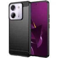 Custodia per Xiaomi Poco M7 Pro 5G, Techsuit, Carbonio, Nera — 3