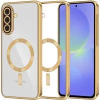 Custodia MagSafe per Samsung Galaxy A56 A566 / A36 A366, Techsuit, Luxury Crystal, Oro — 3