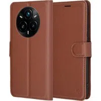 Custodia per Realme 14 Pro+, Techsuit, Leather Folio, Marrone — 3