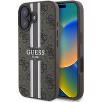 Custodia MagSafe per Apple iPhone 16 Plus, Guess, 4G Printed Stripes, Marrone