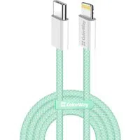 Cavo Dati e Ricarica USB-C - Lightning ColorWay CW-CBPDCL061, 27W, 1m, Verde — 3