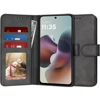 Custodia per Motorola Moto G56, Techsuit, Diary Book, Nera — 3