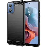 Custodia per Motorola Moto G45 / G34, Techsuit, Carbonio, Nera — 3