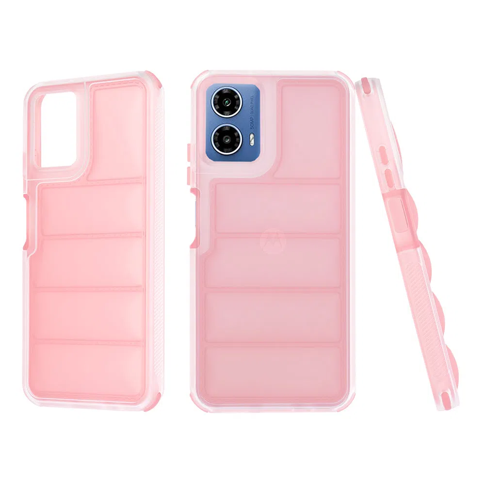 Custodia per Motorola Moto G45 / G34, Techsuit, Wave Shield, Rosa — 2