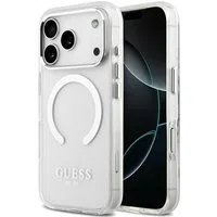 Custodia MagSafe per Apple iPhone 17 Pro, Guess, Metal Outline, Argento — 3