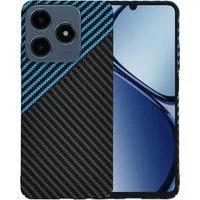 Custodia per Realme C63 / C61, Techsuit, Carbonite FiberShell, Nero Bleu — 3