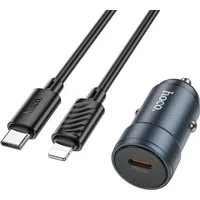 Caricabatterie Auto Con Cavo Lightning HOCO Z57, 30W, 3A, 1 x USB-C, Grigio — 3