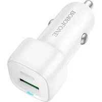 Caricabatterie Auto Borofone BZ34B Cloud, 20W, 3A, 1 x USB-A - 1 x USB-C, Bianco — 3