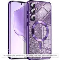Custodia MagSafe per Apple iPhone 17, Techsuit, Luxury Glitter, Viola Scuro — 3