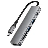 Hub USB-C Acefast J18, 6in1, Grigio — 3