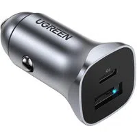 Caricabatterie da auto UGREEN CD130, 30W, 3A, 1 x USB-A - 1 x USB-C, Grigio — 3