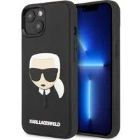 Custodia per Apple iPhone 14 Plus, Karl Lagerfeld, 3D Rubber Karl's Head, Nera — 3