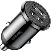 Caricabatterie Auto Baseus Grain Pro, 24W, 2.4A, 2 x USB-A, Nero CCALLP-01 — 3