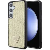 Custodia per Samsung Galaxy S24+ S926, Guess, Rhinestone Triangle Logo, Dorata — 3