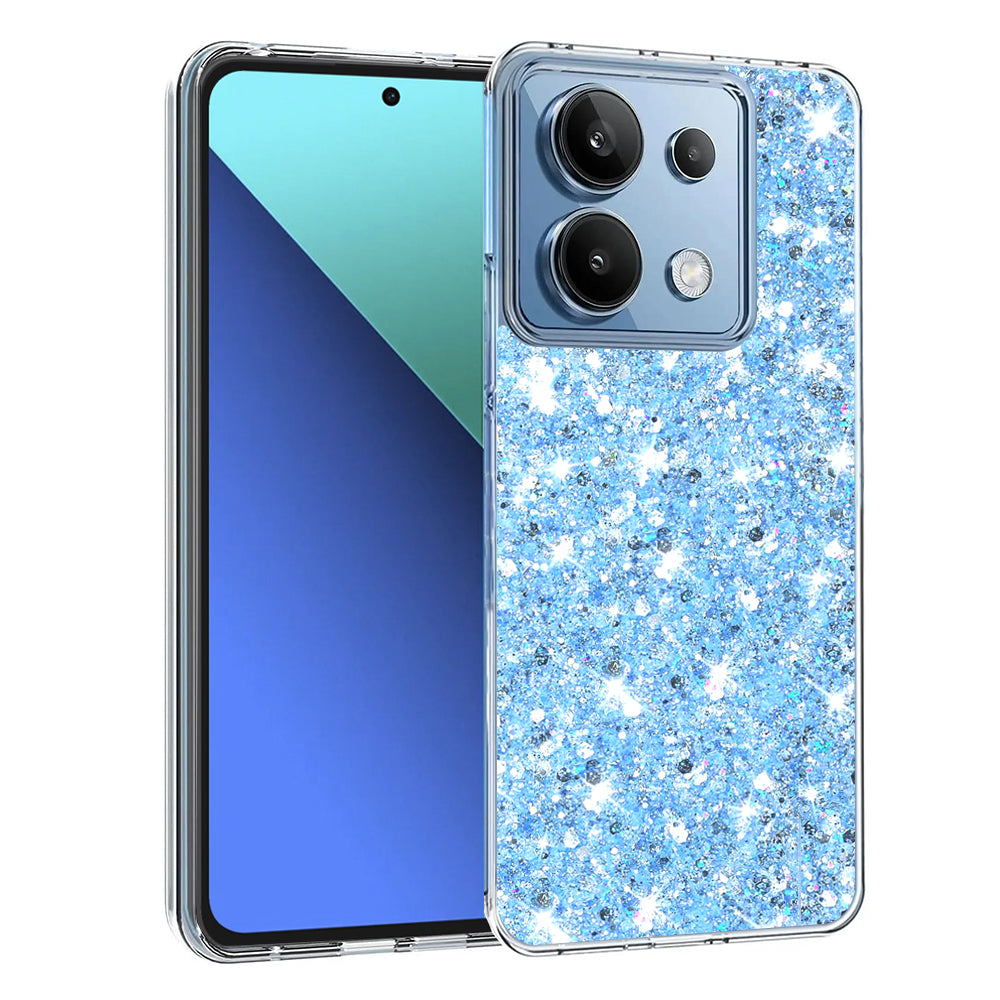 Custodia per Xiaomi Redmi Note 13 4G, Techsuit, Sparkly Glitter, Blu