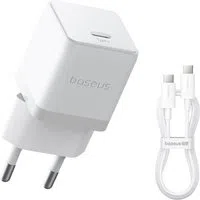 Caricabatterie da rete con cavo USB-C Baseus Palm, 20W, 3A, 1 x USB-C, Bianco P10111602213-01 — 3